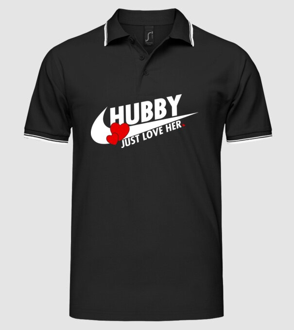 Hubby Just love her alb model negru pe tricou