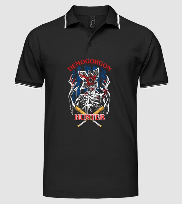 Demogorgon hunter model negru pe tricou