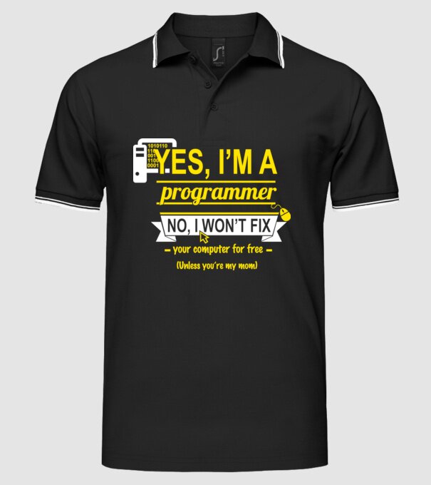 I am a programmer model negru pe tricou