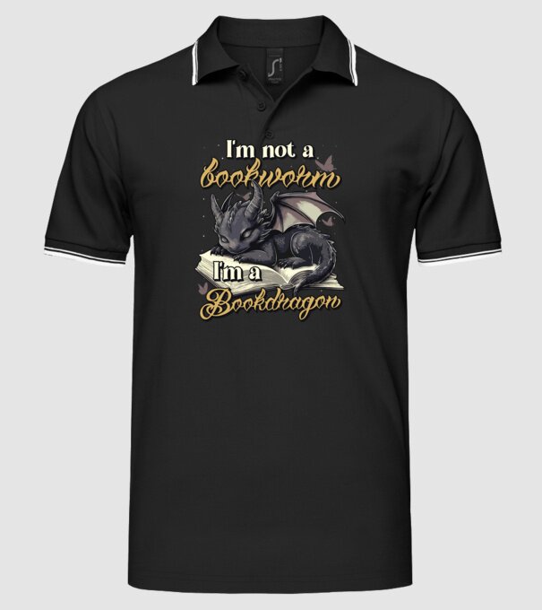 I am not a bookworm i am a bookdragon model negru pe tricou