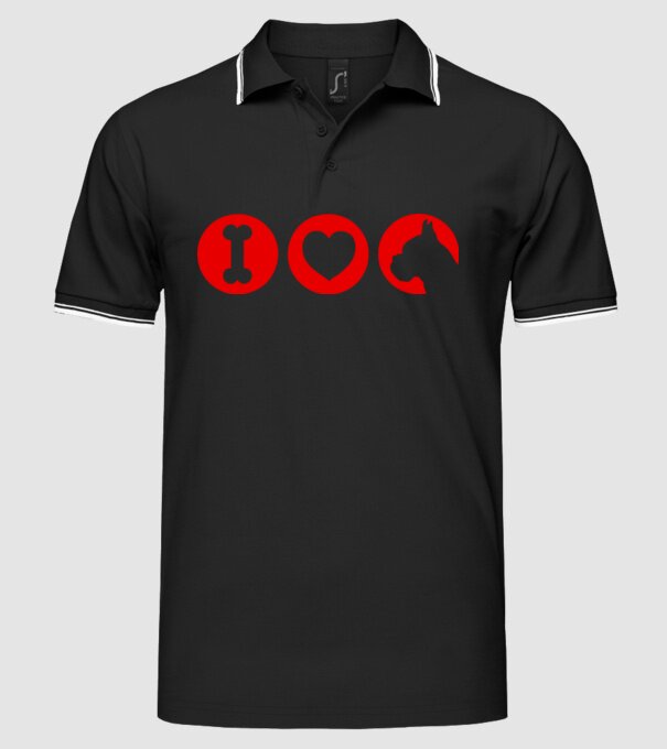 I Love Boxer model negru pe tricou