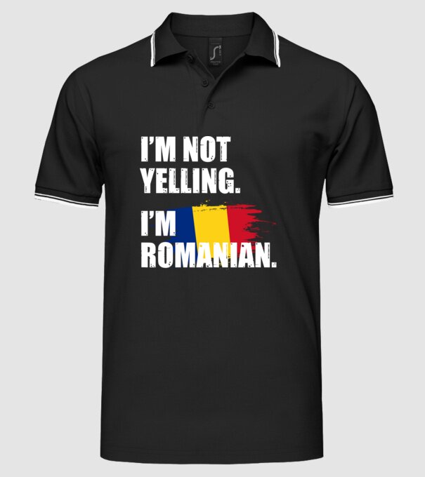 I'm not yelling model negru pe tricou