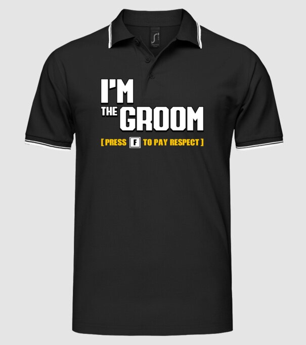 I'm the Groom model negru pe tricou