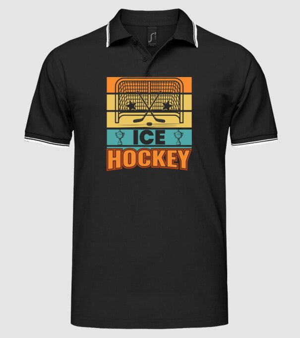Ice Hockey model negru pe tricou