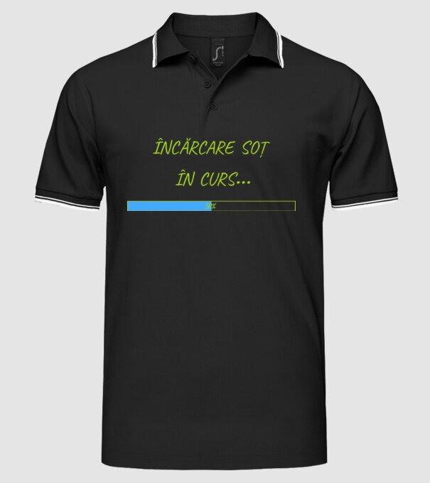încărcare soț în curs model negru pe tricou