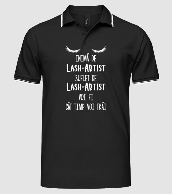 inimă de lash-artist, suflet de lash-artist, voi fi lash-artist cât timp voi trăi model negru pe tricou