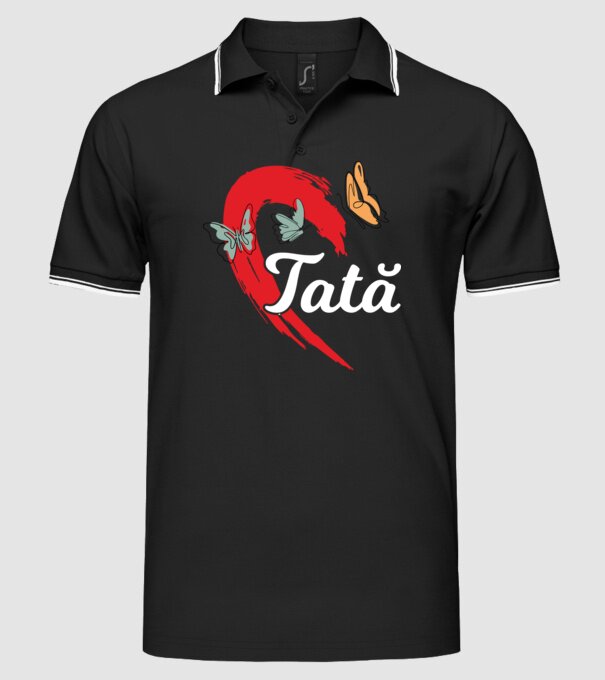 Tată model negru pe tricou