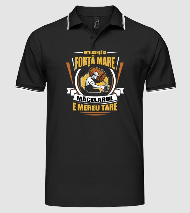 Inteligență și forță mare, barmanul e mereu tare model negru pe tricou