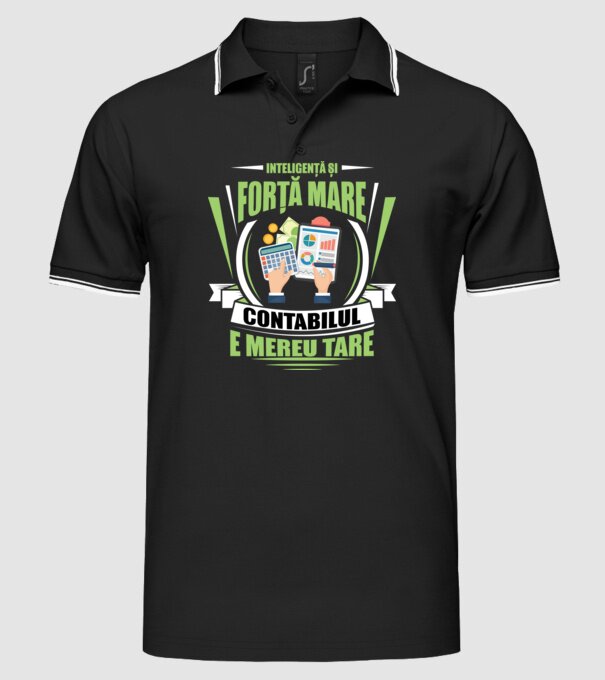 Inteligență și forță mare, contabilul e mereu tare model negru pe tricou