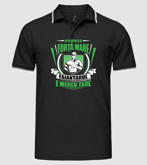 Inteligență și forță mare, faianțarul e mereu tare model negru pe tricou