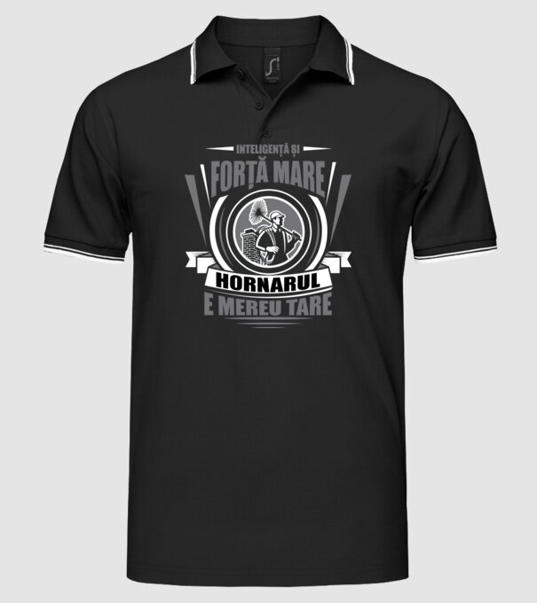 Inteligență și forță mare, hornarul e mereu tare model negru pe tricou