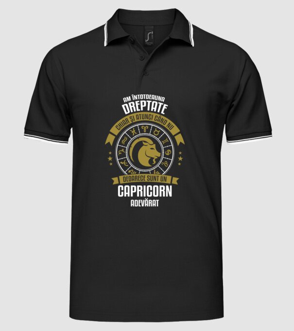 Întotdeauna am dreptate. Chiar și atunci, când nu am, deoarece sunt din zodia capricorn. model negru pe tricou