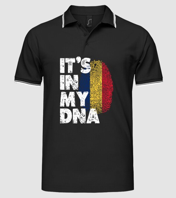 its in my dna model negru pe tricou