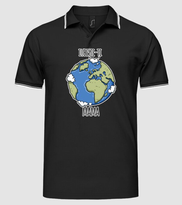 iubește-ți mama model negru pe tricou