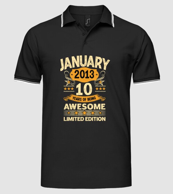 January 2013 10 years of being limited edition model negru pe tricou