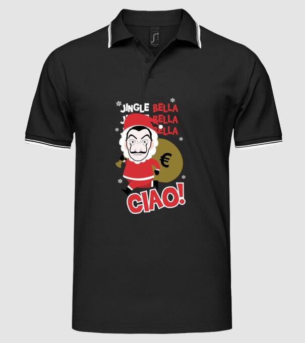 jingle bella christmas la casa de papel model negru pe tricou