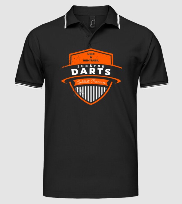 jucător darts unic și inimitabil - calitate premium model negru pe tricou