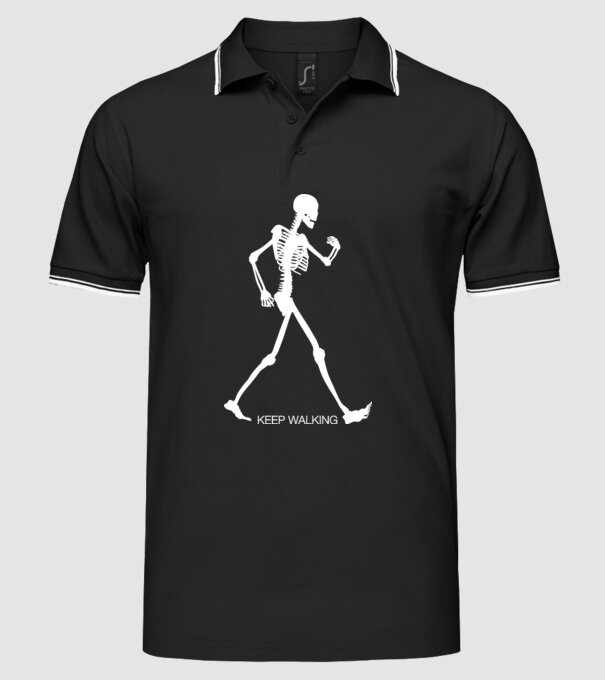 Keep Walking model negru pe tricou