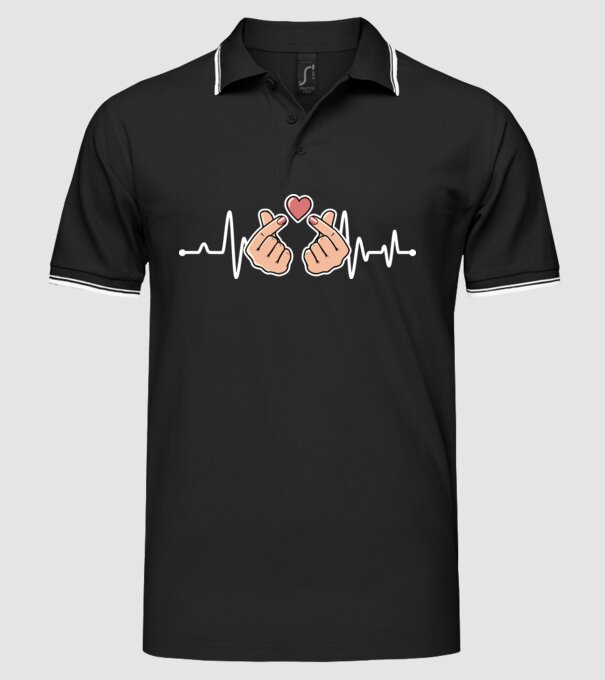 Kpop heartbeat model negru pe tricou