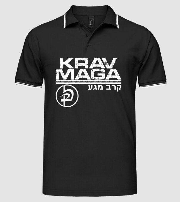 Krav Maga model negru pe tricou