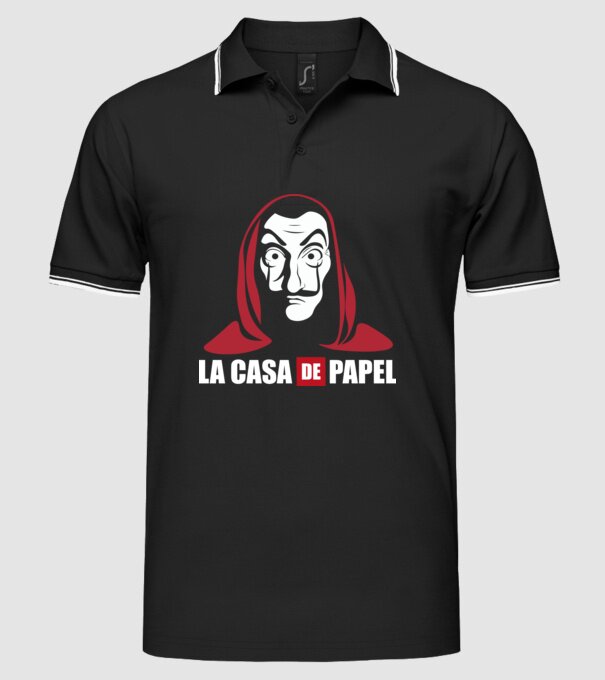la cas de papel logo model negru pe tricou