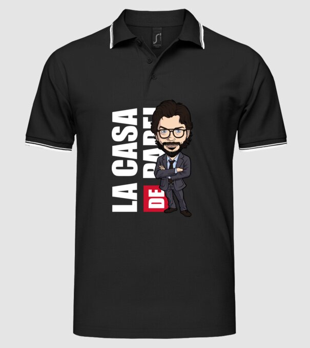 la cas de papel professor model negru pe tricou