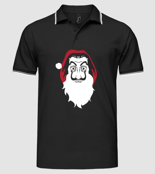 la casa de papel santa model negru pe tricou