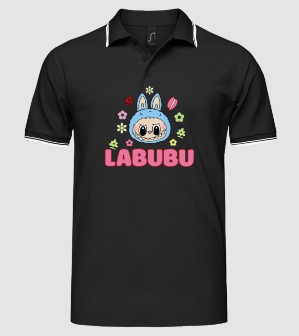 Labubu model negru pe tricou