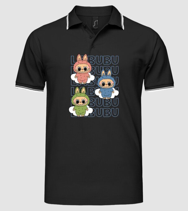 LABUBU model negru pe tricou