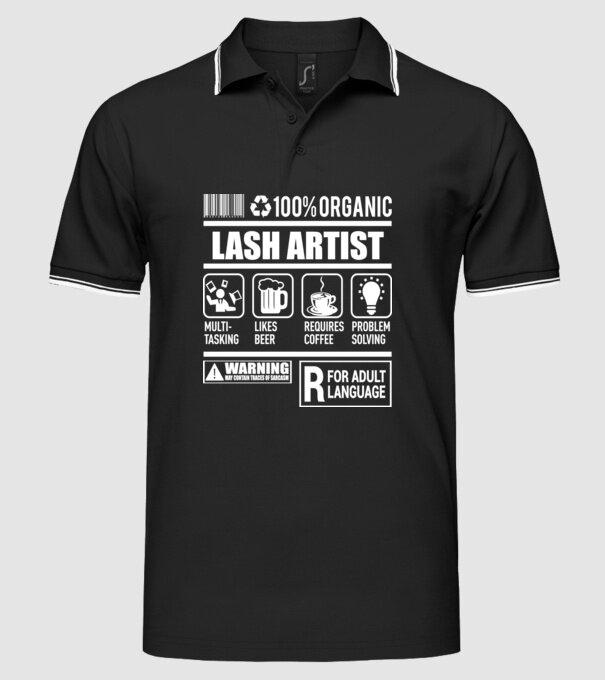 LASH ARTIST model negru pe tricou