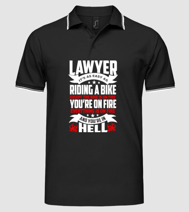 'Lawyer it''s easy as riding a bike...' model negru pe tricou