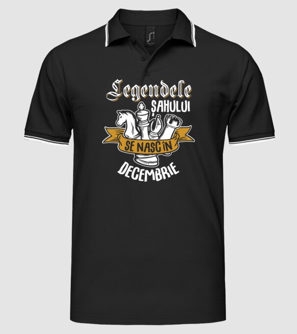Legendele șahului se nasc în decembrie model negru pe tricou