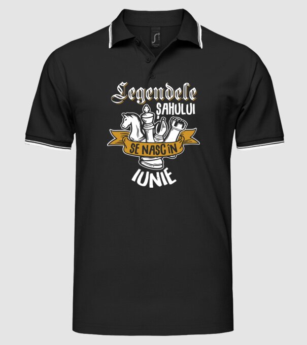 Legendele șahului se nasc în iunie model negru pe tricou