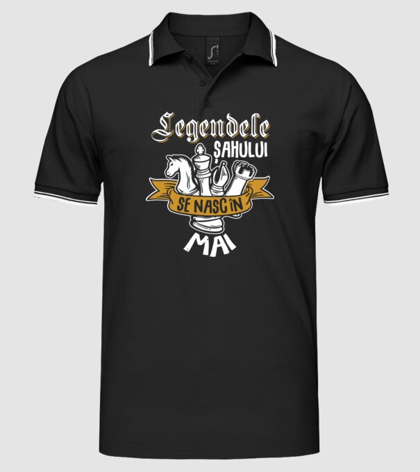 Legendele șahului se nasc în mai model negru pe tricou