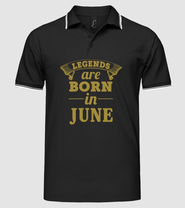 Legends are born in - June model negru pe tricou