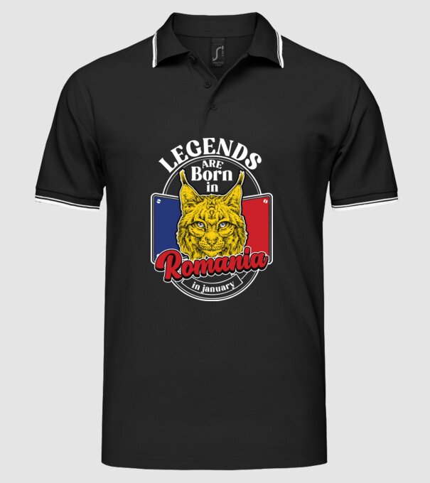Legends are born in România january model negru pe tricou