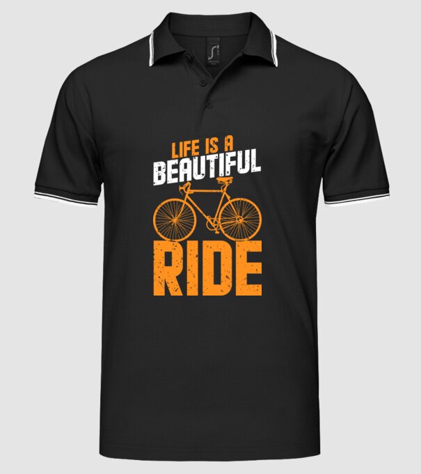 Life is a beautiful ride model negru pe tricou