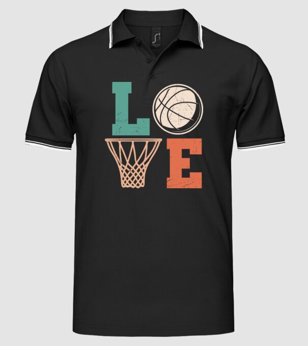 LOVE basketball model negru pe tricou