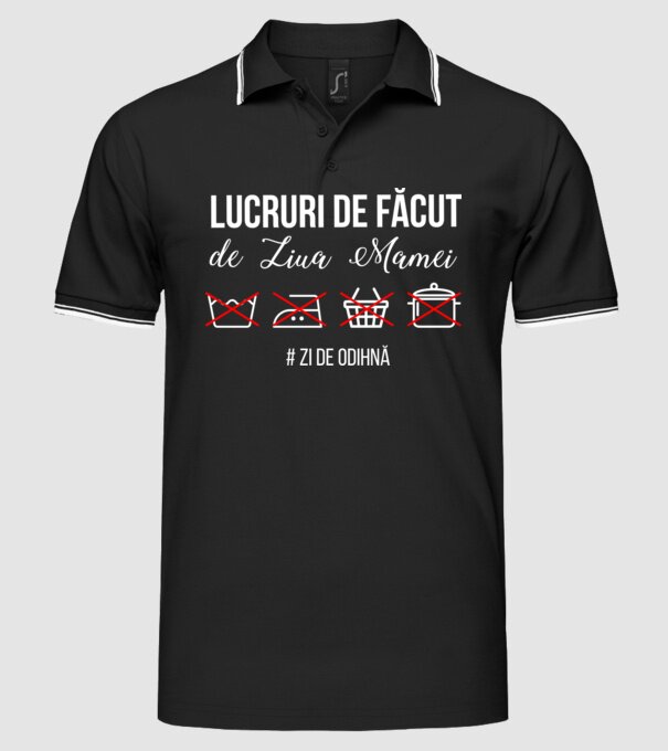 Lucruri de făcut de Ziua Mamei - # zi de odihnă model negru pe tricou