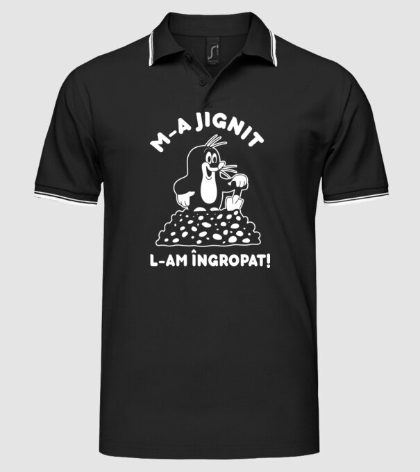 M-a jignit, l-am îngropat model negru pe tricou
