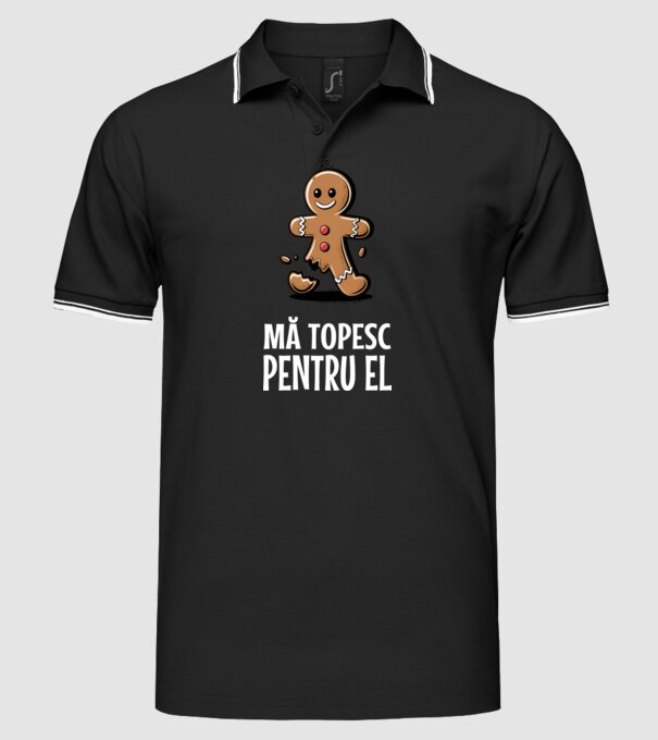 Mă topesc pentru el Negru model negru pe tricou