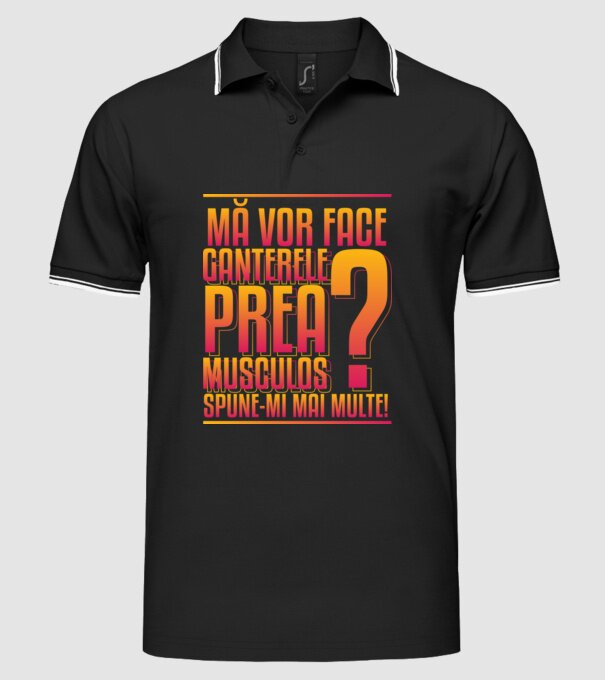 Mă vor face ganterele prea musculos? spune-mi mai multe! model negru pe tricou