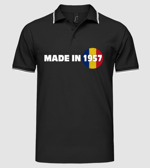 made in 1957 retro vintage model negru pe tricou