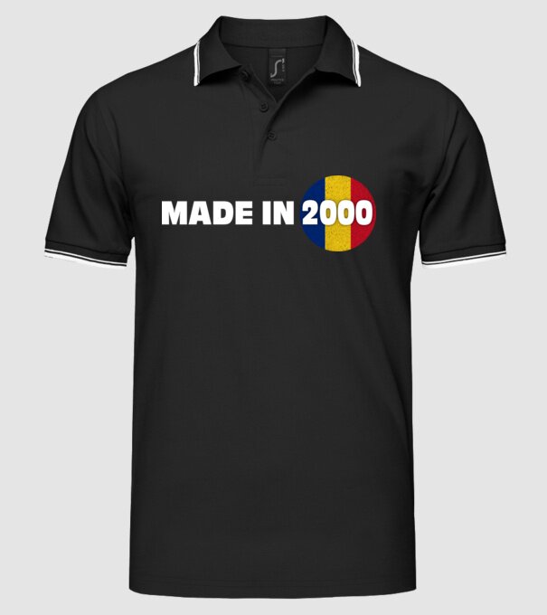 Made in 2000 model negru pe tricou