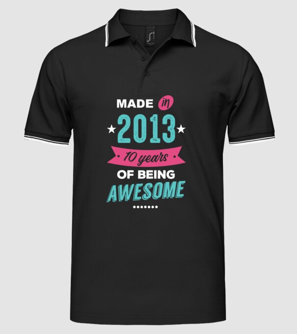 Made in 2013 model negru pe tricou