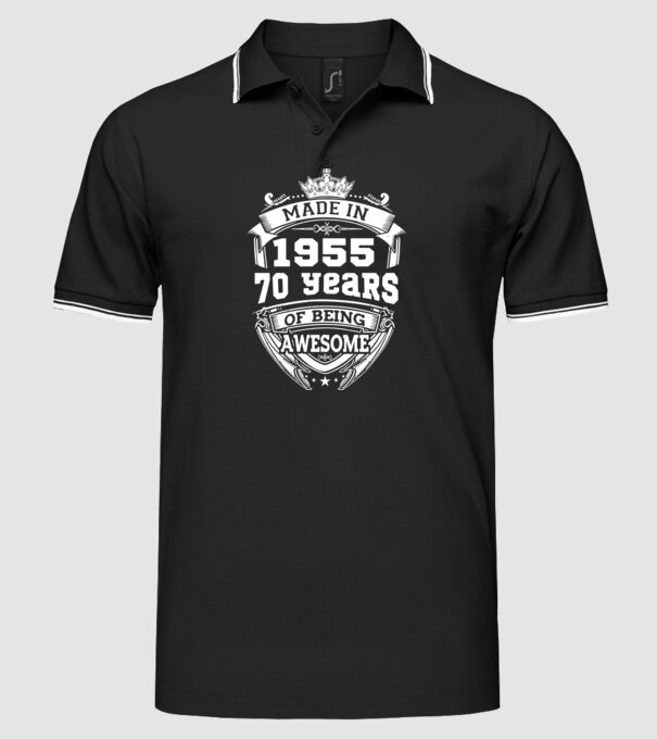 Made in awesome 1955 model negru pe tricou