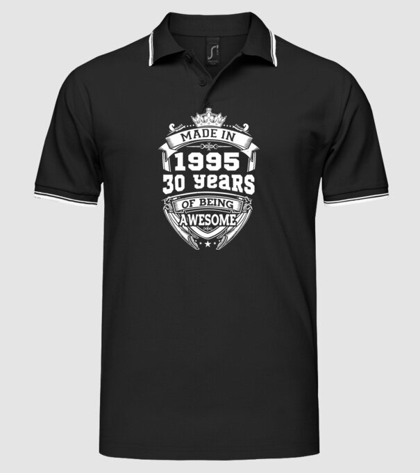Made in awesome 1995 model negru pe tricou