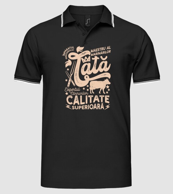 Împăratul grătarului, maestru al marinărilor, expertul cărnurilor - tată - Calitate superioară model negru pe tricou