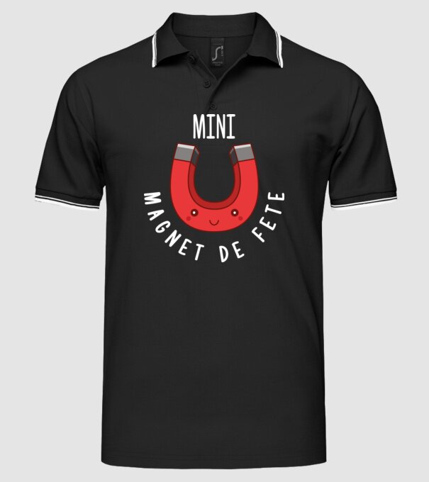 Mini magnet de fete model negru pe tricou