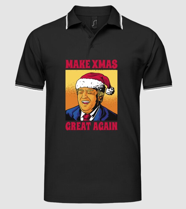 Make Xmas great again model negru pe tricou
